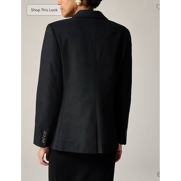 J.CREW Alexandra Blazer in Stretch Linen Blend Size 6 Black NEW Classic CI487 - Picture 5 of 15